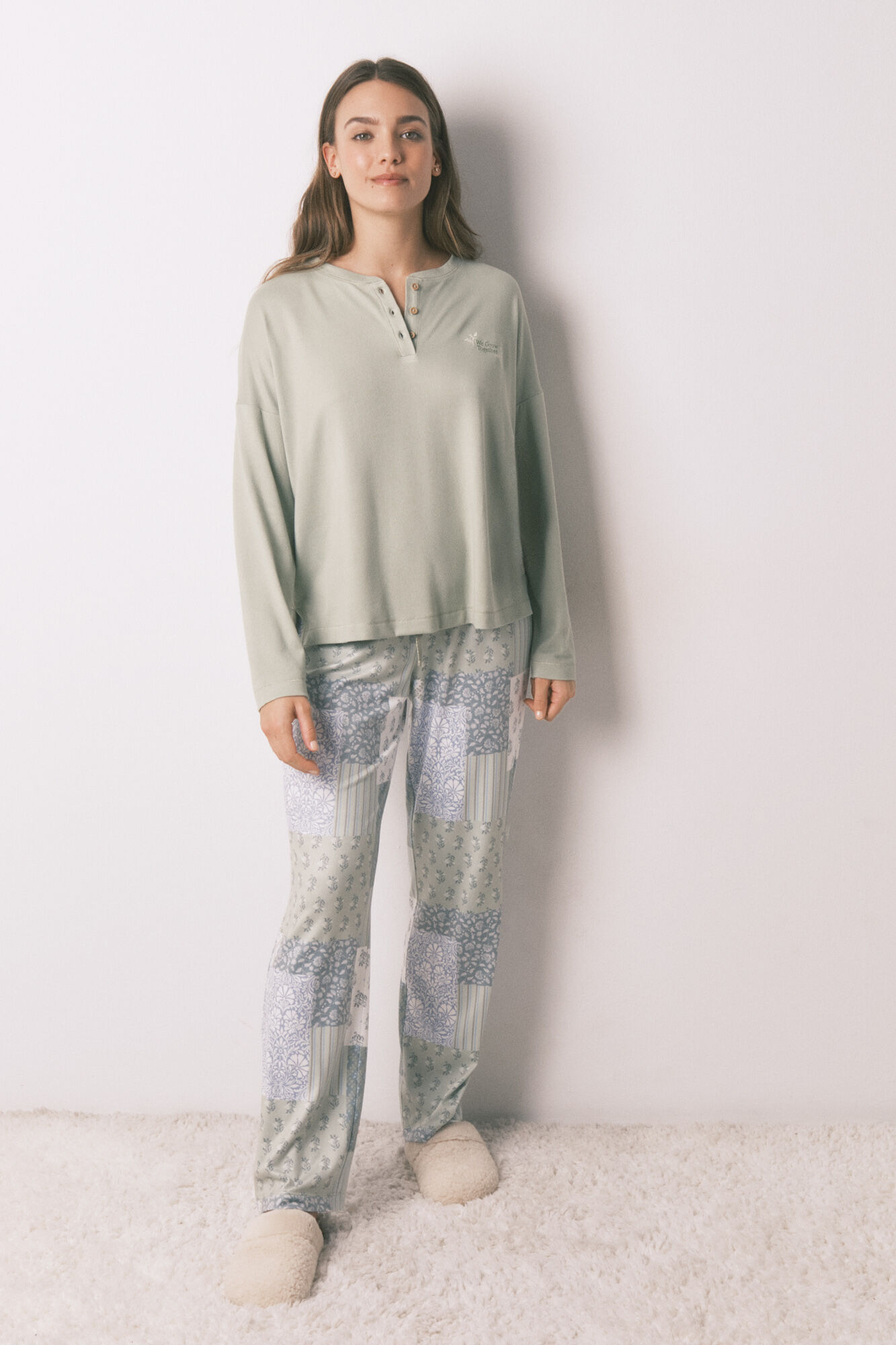 Women'secret Pijama largo super soft patchwork