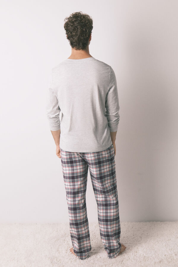 Women'secret Pijama comprido masculino 100% algod&atilde;o "Taz" cinzento