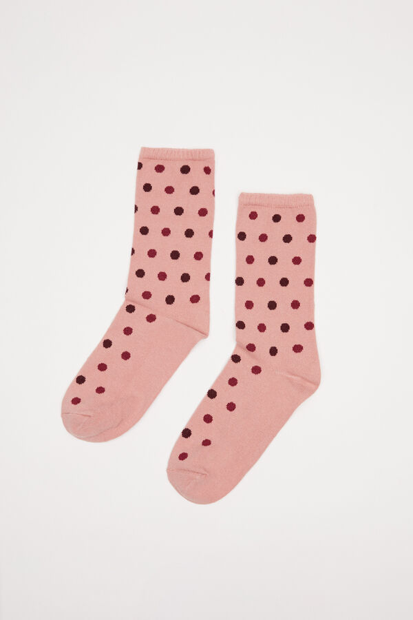 Women'secret Meias algod&atilde;o bolinhas rosa rosa