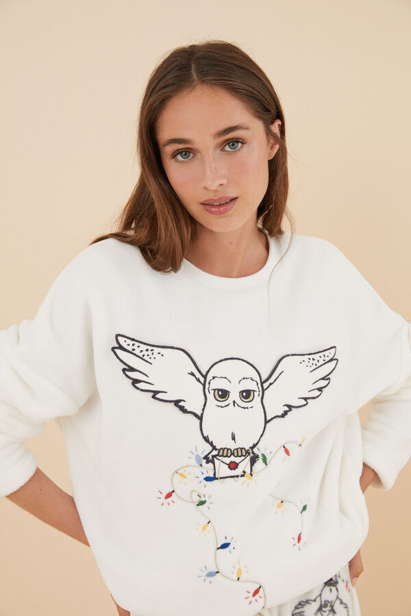Women'secret Pijama polar branco Harry Potter bege