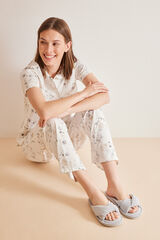 Women'secret T&ecirc;nis abertos casa gris rib cinzento