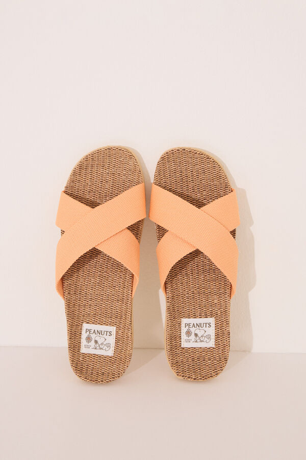 Women'secret Sandalias rafia tiras cruzadas nude