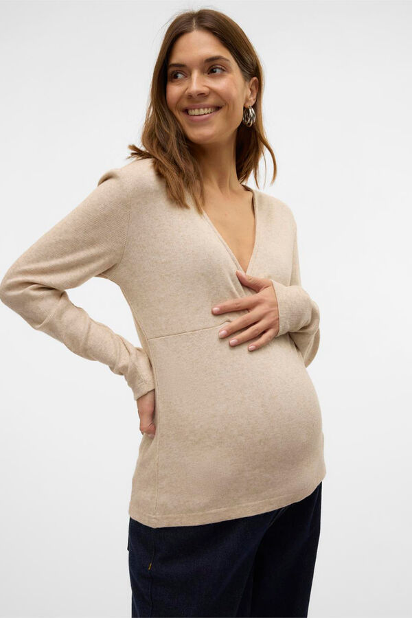 Mamalicious breastfeeding maternity jersey-knit top cinzento