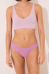 Women'secret Tanga fruncido rosa morado/lila