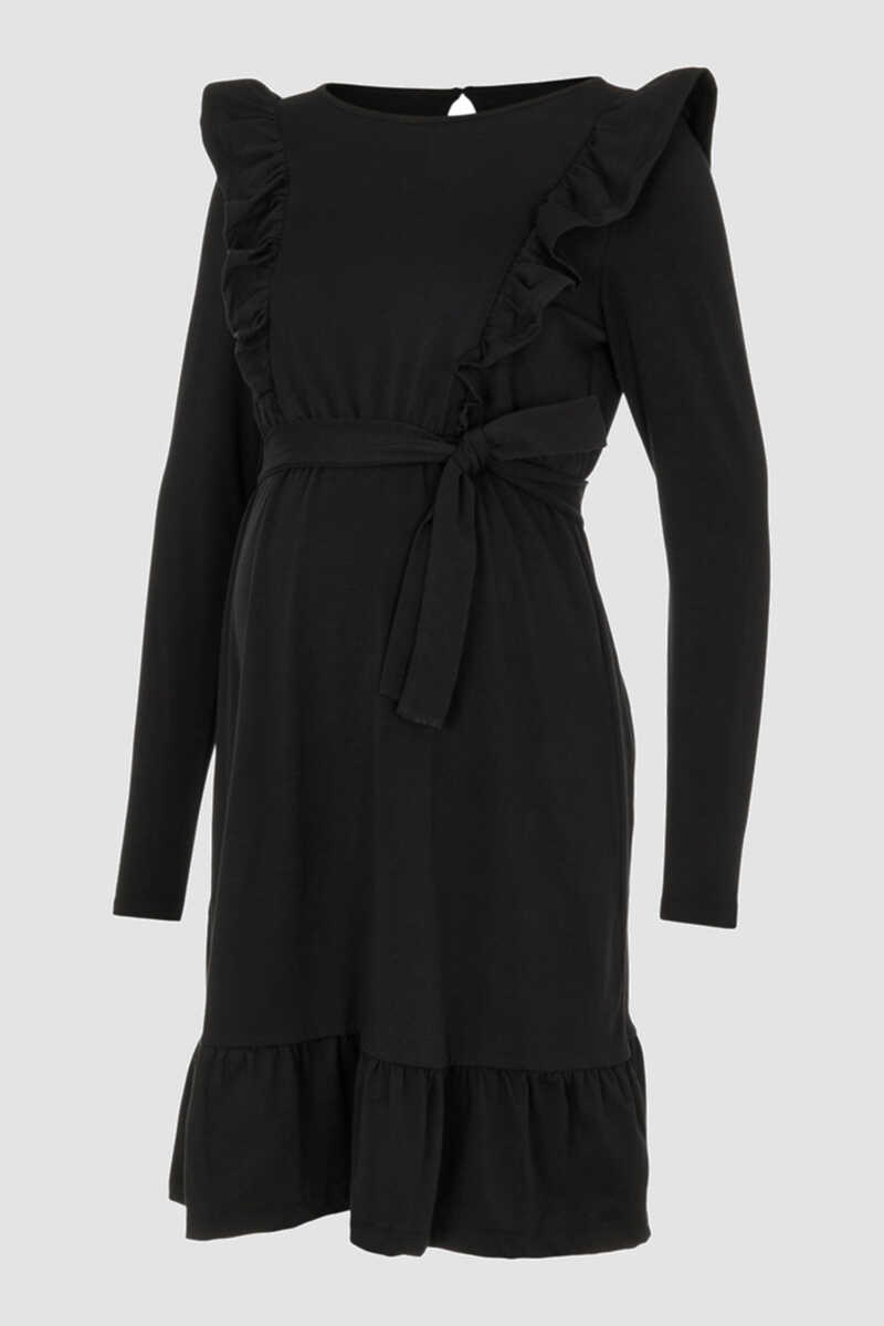 Womensecret Vestido midi manga comprida dupla função preto