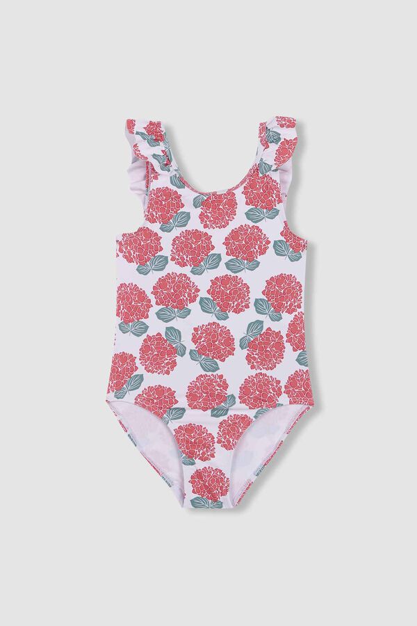 Gocco Maiô branco estampado hortênsia branco