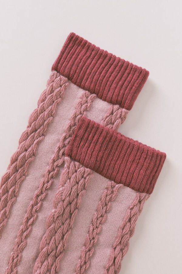 Women'secret Meias longas tran&ccedil;adas rosa rosa