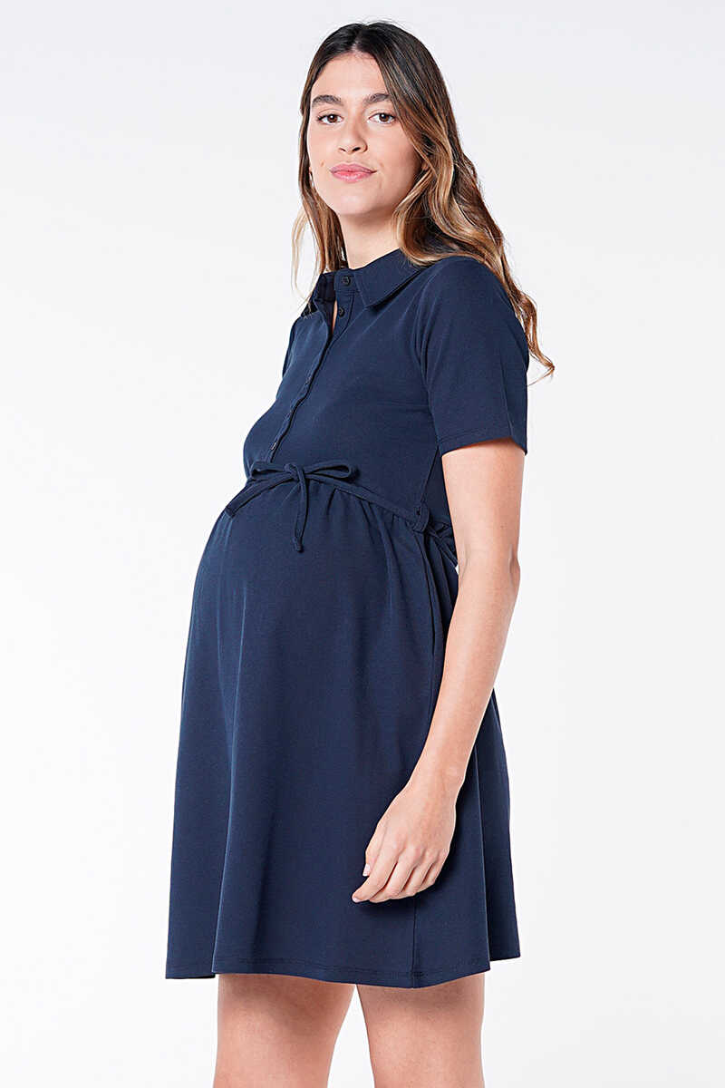 Womensecret Vestido maternity amamentação piqué azul