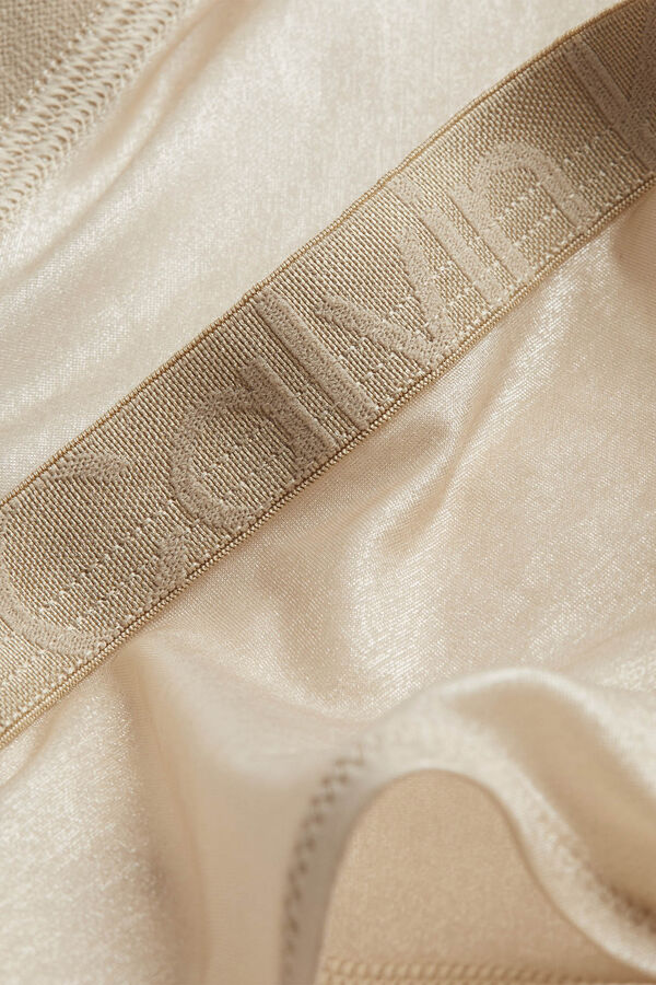 Calvin Klein Tanga de renda Intrinsic bege