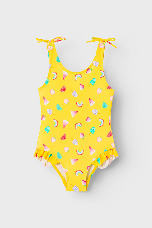 Name it Ba&ntilde;ador ni&ntilde;a estampado frutal y detalle lazo amarillo