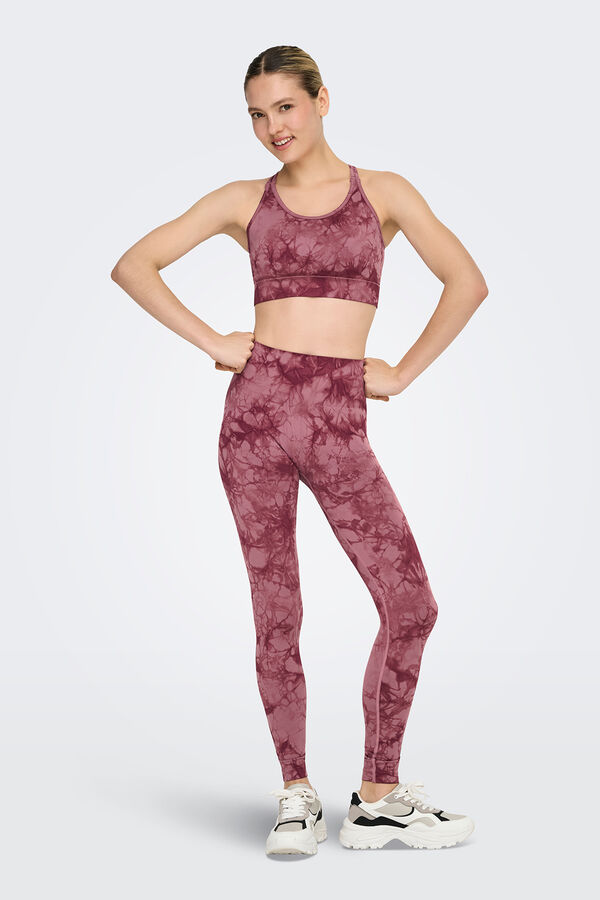 Only Play Legging desportivo sem costura tie dye vermelho