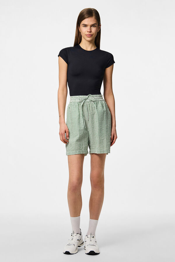 Pieces Pantalones cortos de rayas verde