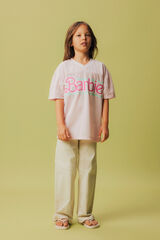 Name it Camiseta manga curta Barbie rosa