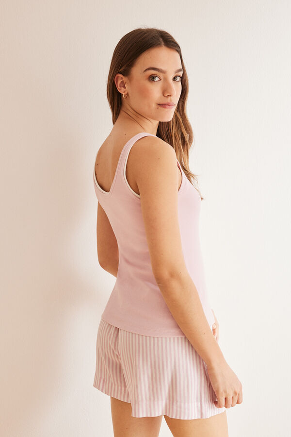 Women'secret Pijama al&ccedil;as cal&ccedil;&otilde;es riscas rosa rosa