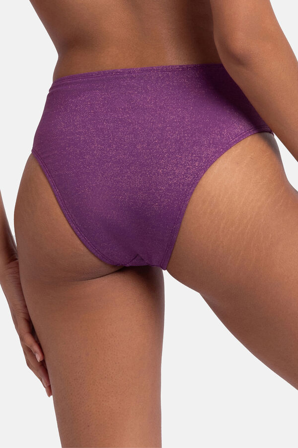 Dorina Calcinha de biquíni brasileira com glitter roxo rosa