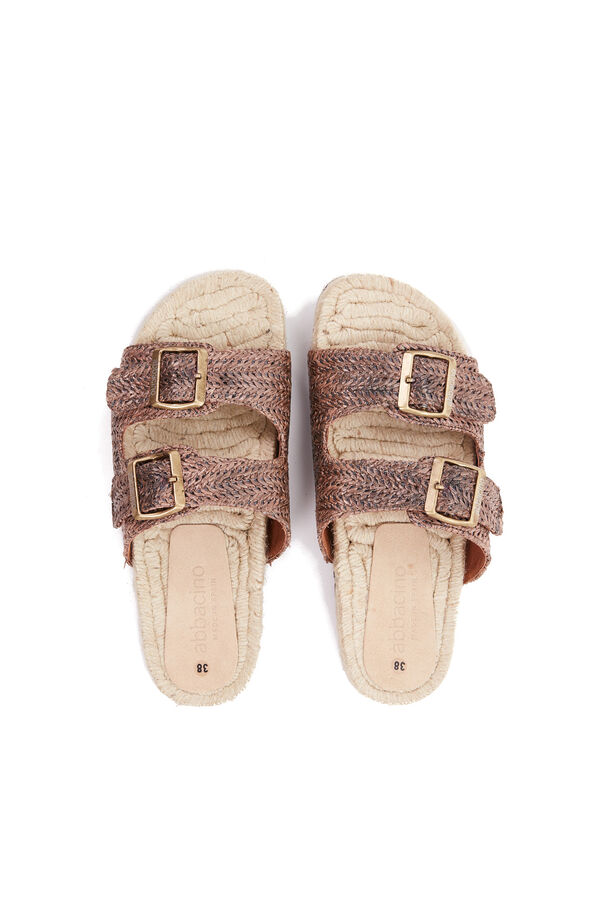 Abbacino Sandália rasa de mulher de esparto vison