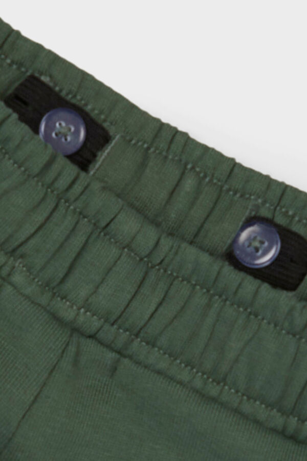 Womensecret Bermuda de menino com cintura elástica e ajustável, com detalhe em 3D verde
