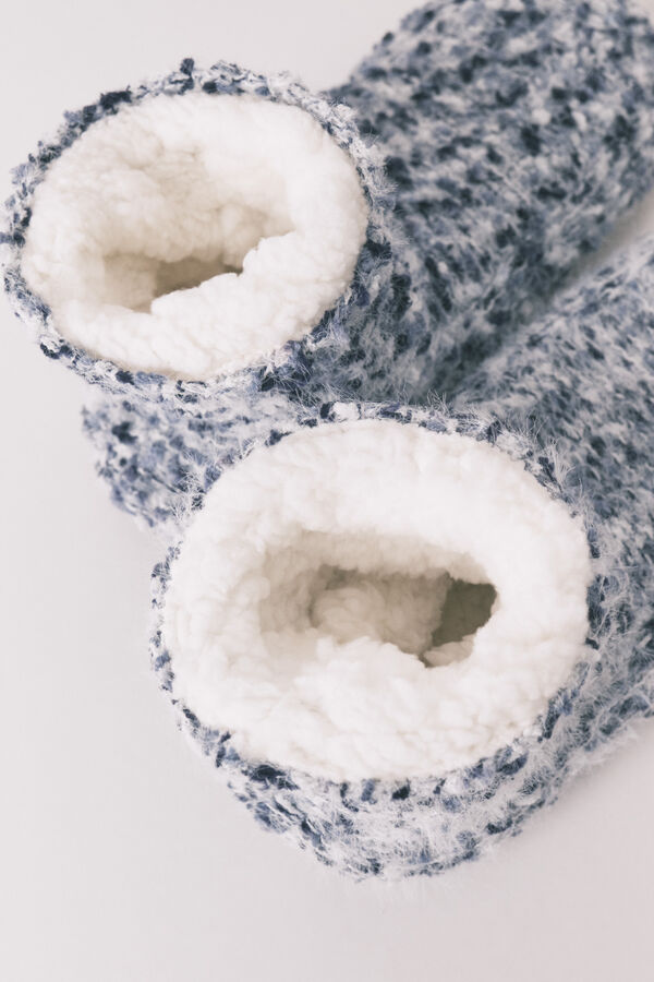 Women'secret Meias curtas de tric&ocirc; azul azul