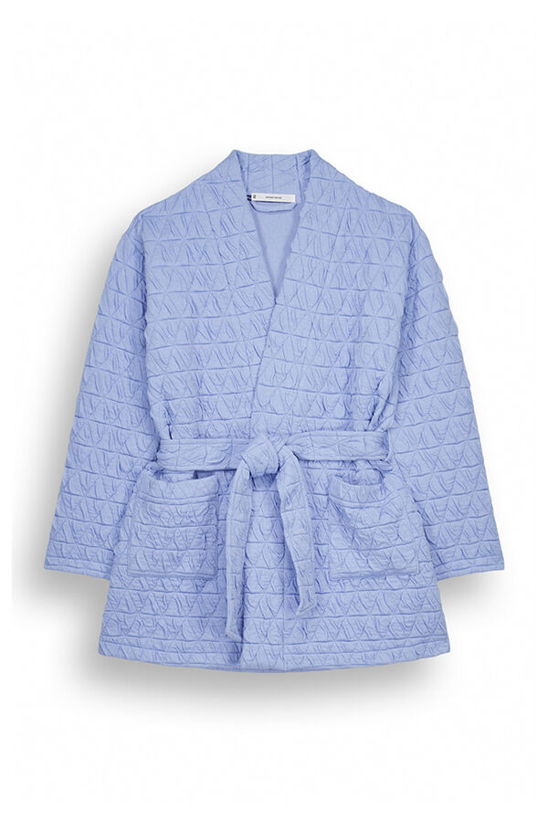 Women'secret Bata corta cruzada acolchada azul claro estampado