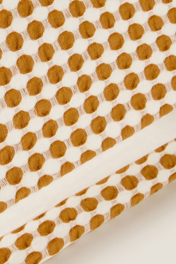Textura Funda de almohada tejido gofrado amarillo