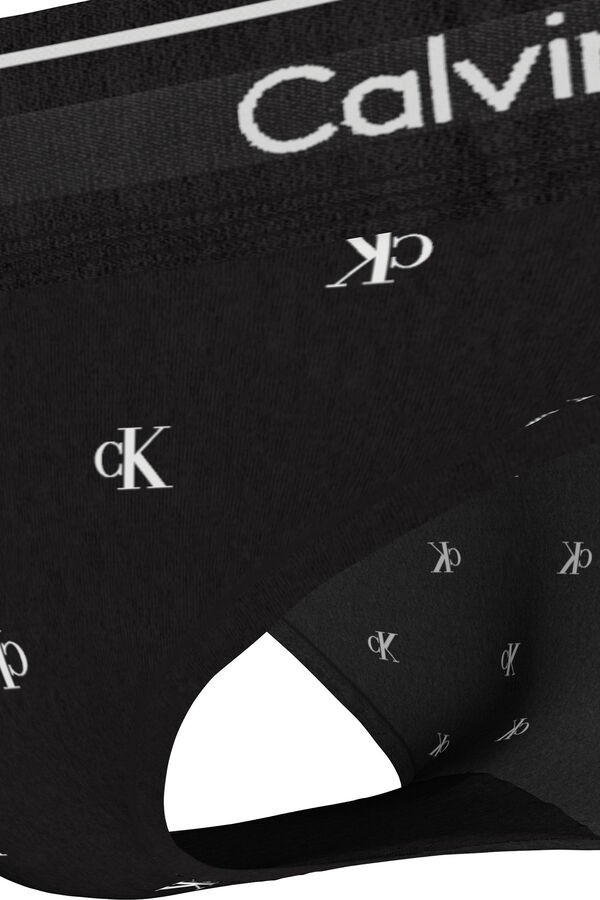 Calvin Klein Calcinha estampada CK preto
