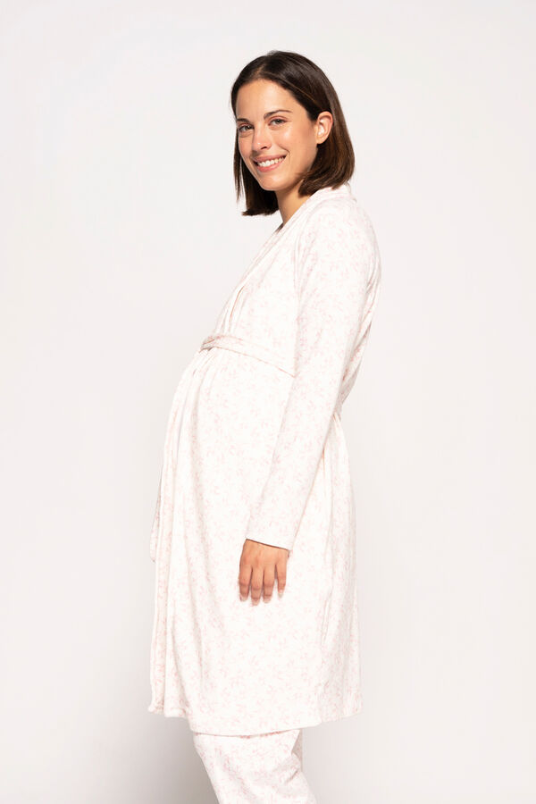 Womensecret Robe de velour estampado flores maternity branco