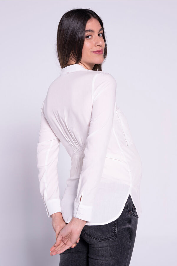 Womensecret Camisa de viscosa con bolsillos grandes blanco