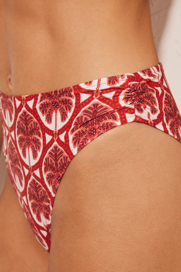 Women'secret Braga bikini alta clásica rojo burdeos