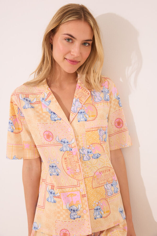 Women'secret Pijama corto camisero Lilo & Stitch  estampado