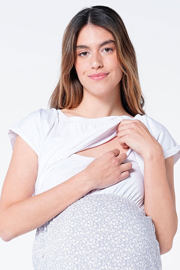 Womensecret Vestido comprido maternity com t-shirt branco