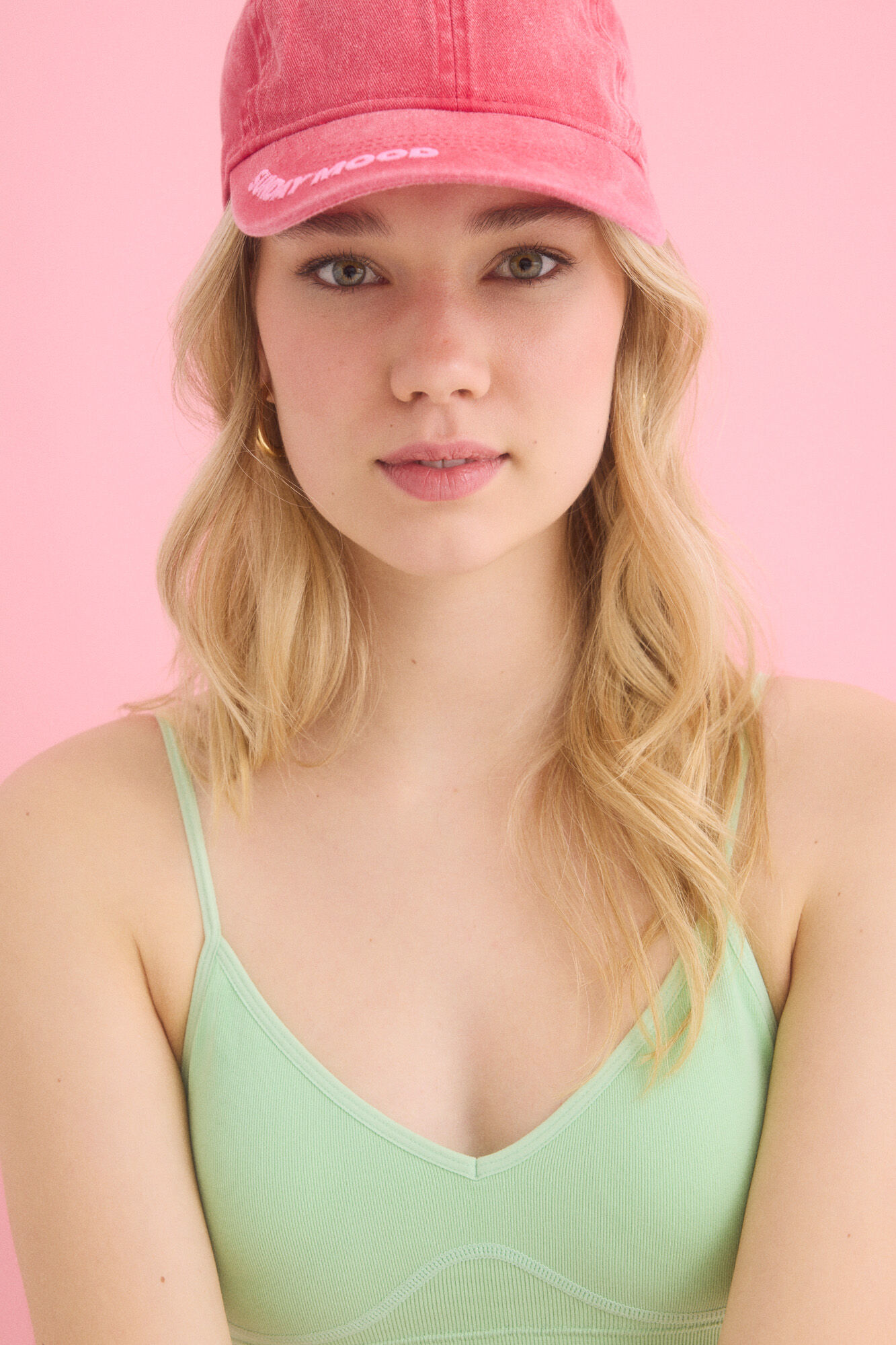 HI&BYE Bon&eacute; de algod&atilde;o ajust&aacute;vel rosa