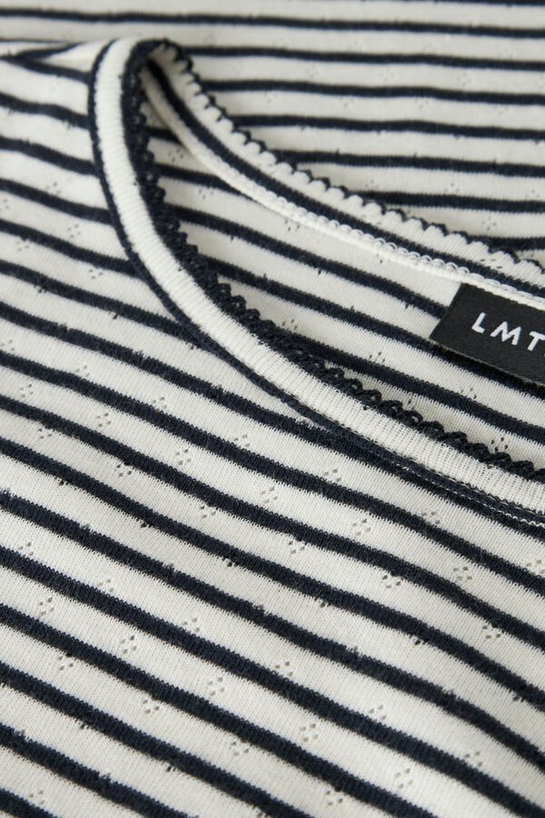 Lmtd T-shirt de manga curta em malha &agrave;s riscas azul
