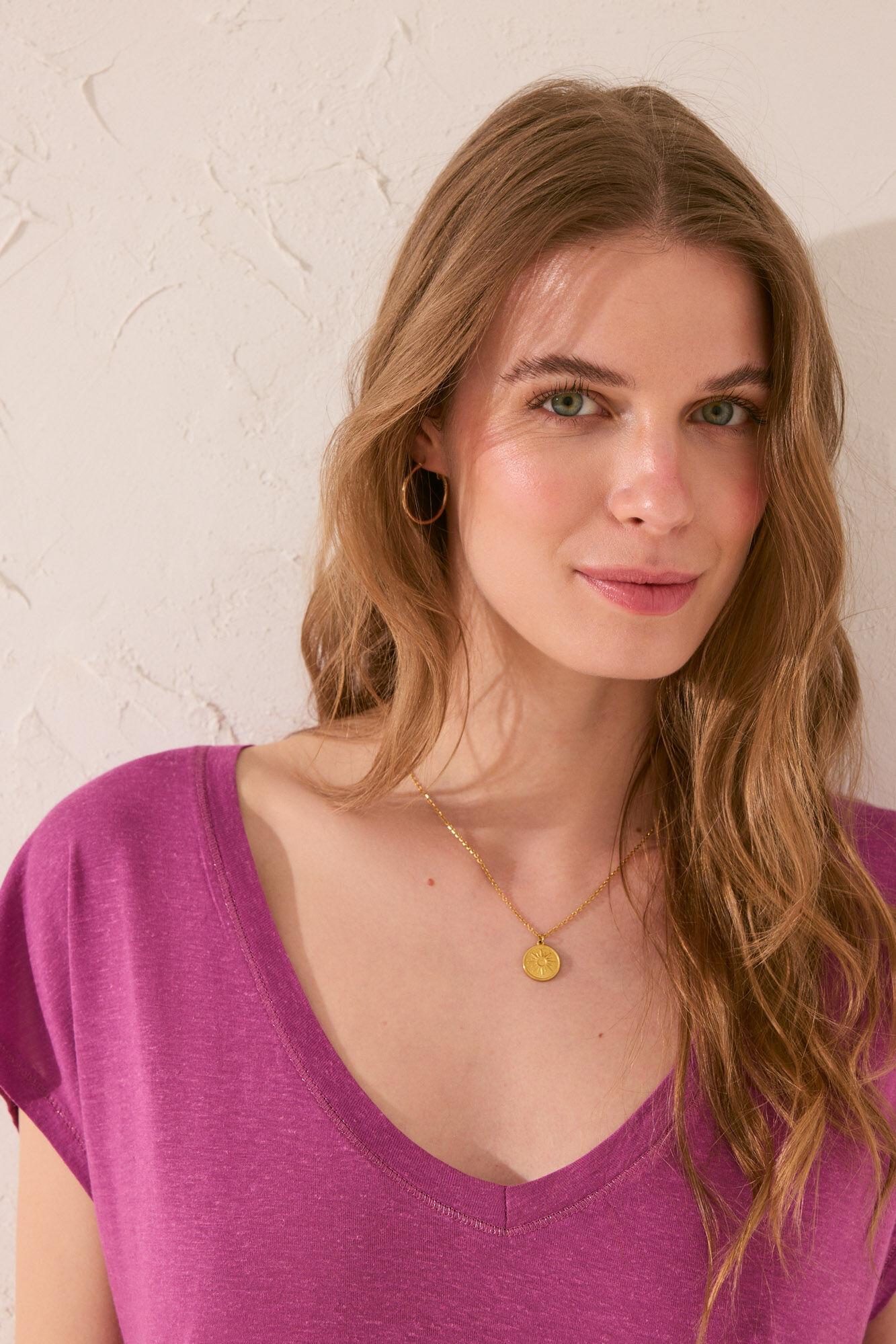 Women'secret T-shirt manga curta viscose roxa/lil&aacute;s