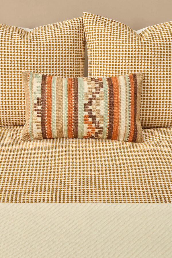 Textura Funda n&oacute;rdica tejido gofrado amarillo