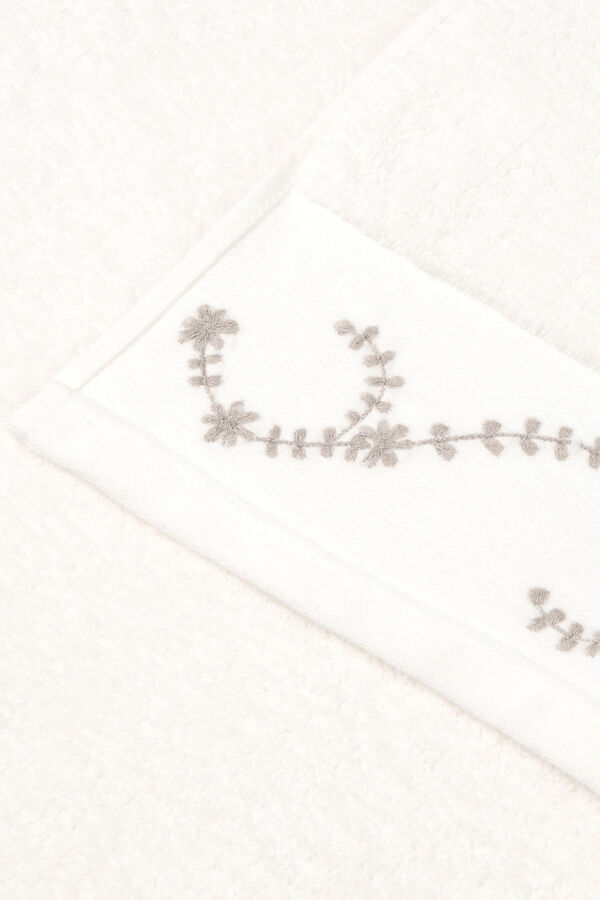 Textura Toalha felpuda bordado branco