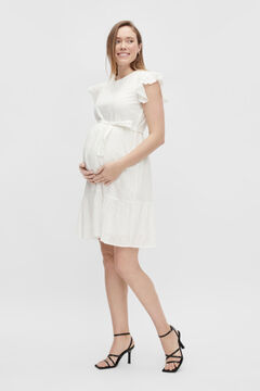 Womensecret Vestido corto de algodón maternity blanco