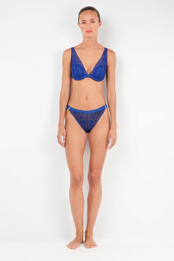 Gisela Soutien bralette de renda azul Klein azul