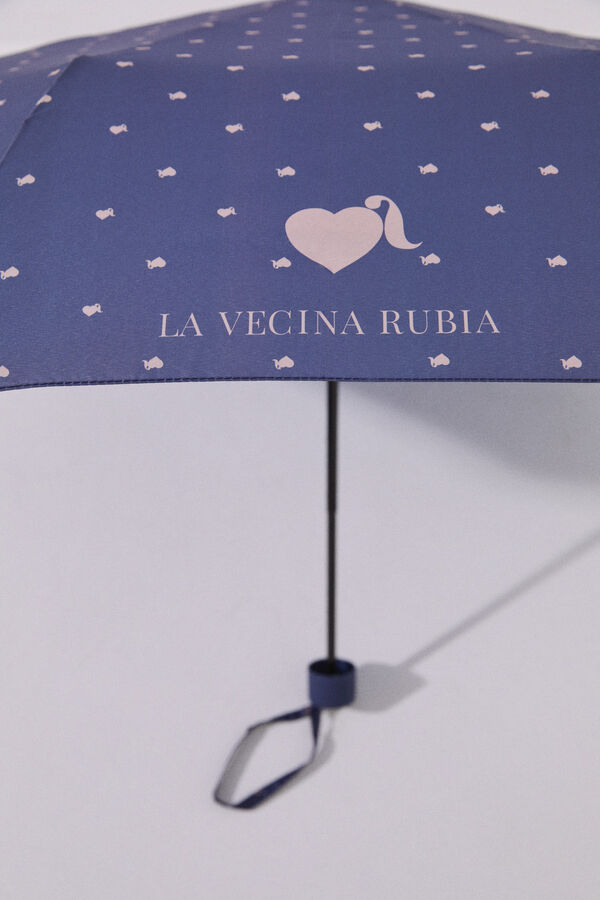 Paraguas plegable azul La Vecina Rubia, Ofertas en complementos de mujer