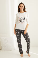 Womensecret Pijama manga larga Snoopy blanco