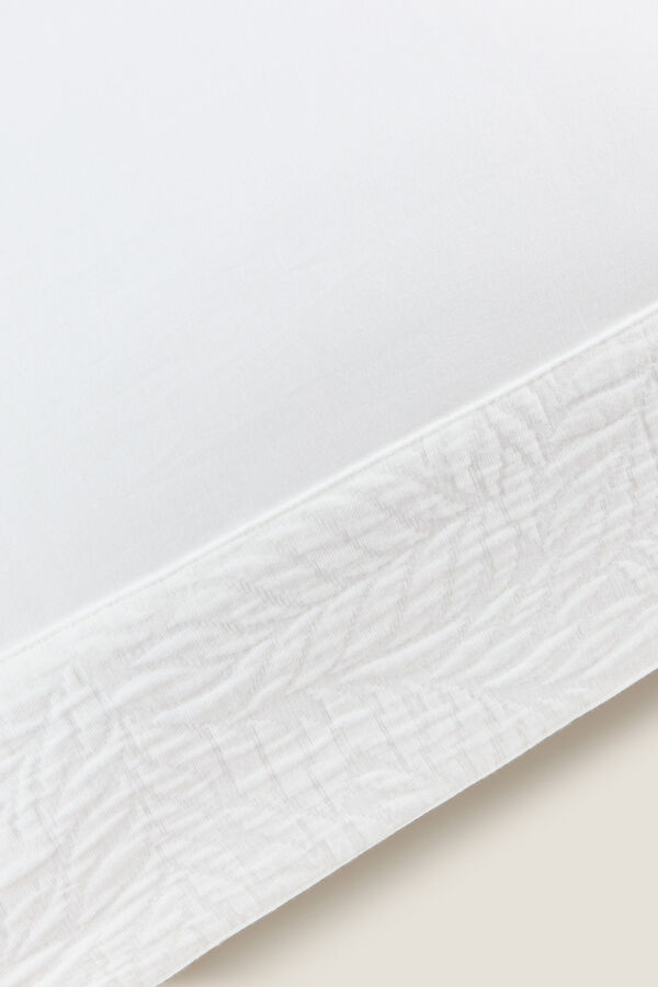 Textura Funda almohada algod&oacute;n Jacquard blanco