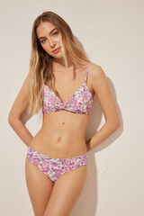 Women'secret Braga bikini estampado floral morado/lila