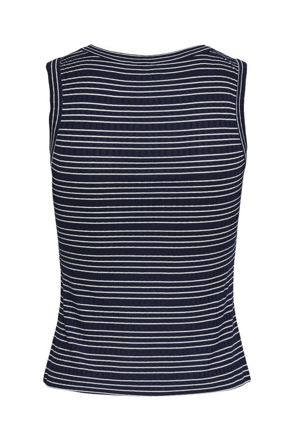 Pieces Top de mulher sem mangas e pesco&ccedil;o em forma de Ou. branco