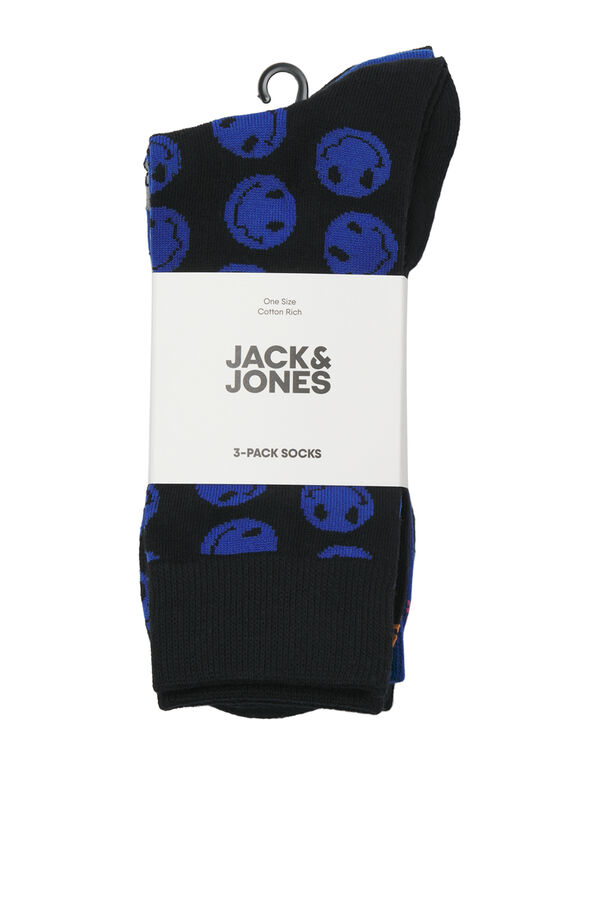 Jack & Jones Pack de 3 calcetines estampados negro