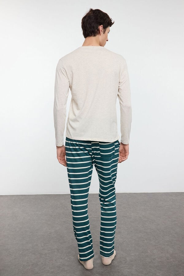 Trendyol Pijama de rayas navide&ntilde;o beige