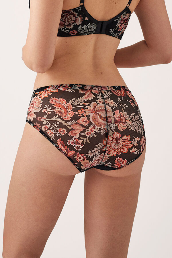 Promise Braga brasile&ntilde;a encaje estampado negro