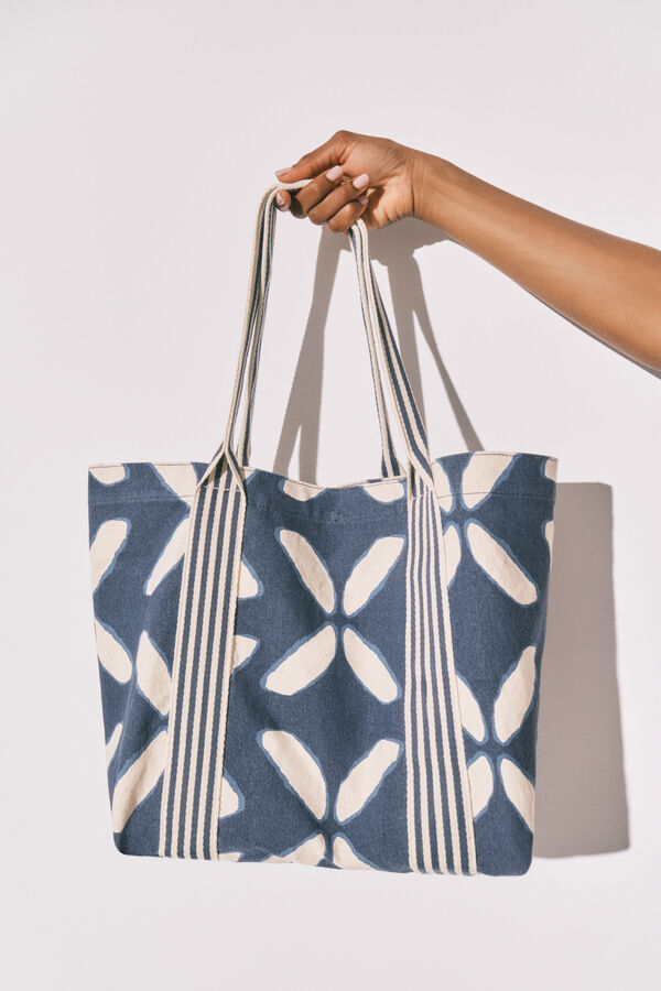 Women'secret Bolso grande algod&oacute;n estampado &eacute;tnico estampado