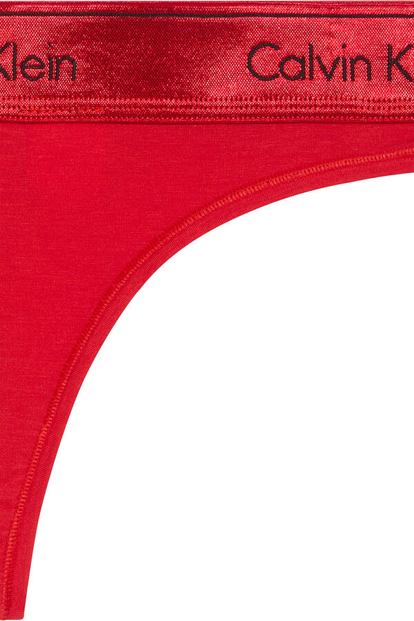 Calvin Klein Cueca de algod&atilde;o com logo vermelho