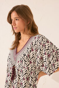 Women'secret Camisola midi com estampado de folhas