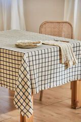 Calma House Mantel de muselina a cuadros crudo Piazze amarillo
