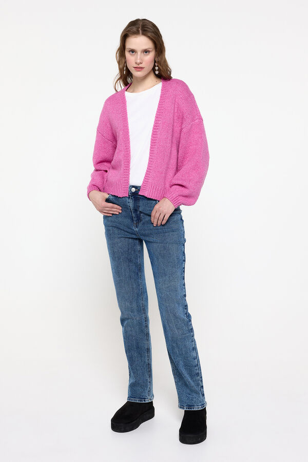 Pieces C&aacute;rdigan de punto rosa